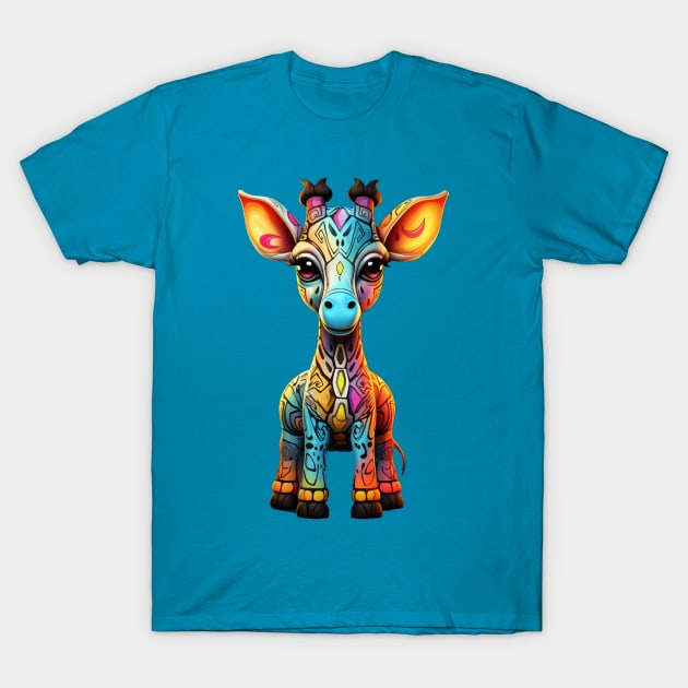 Trippy Giraffe T-Shirt by apsi